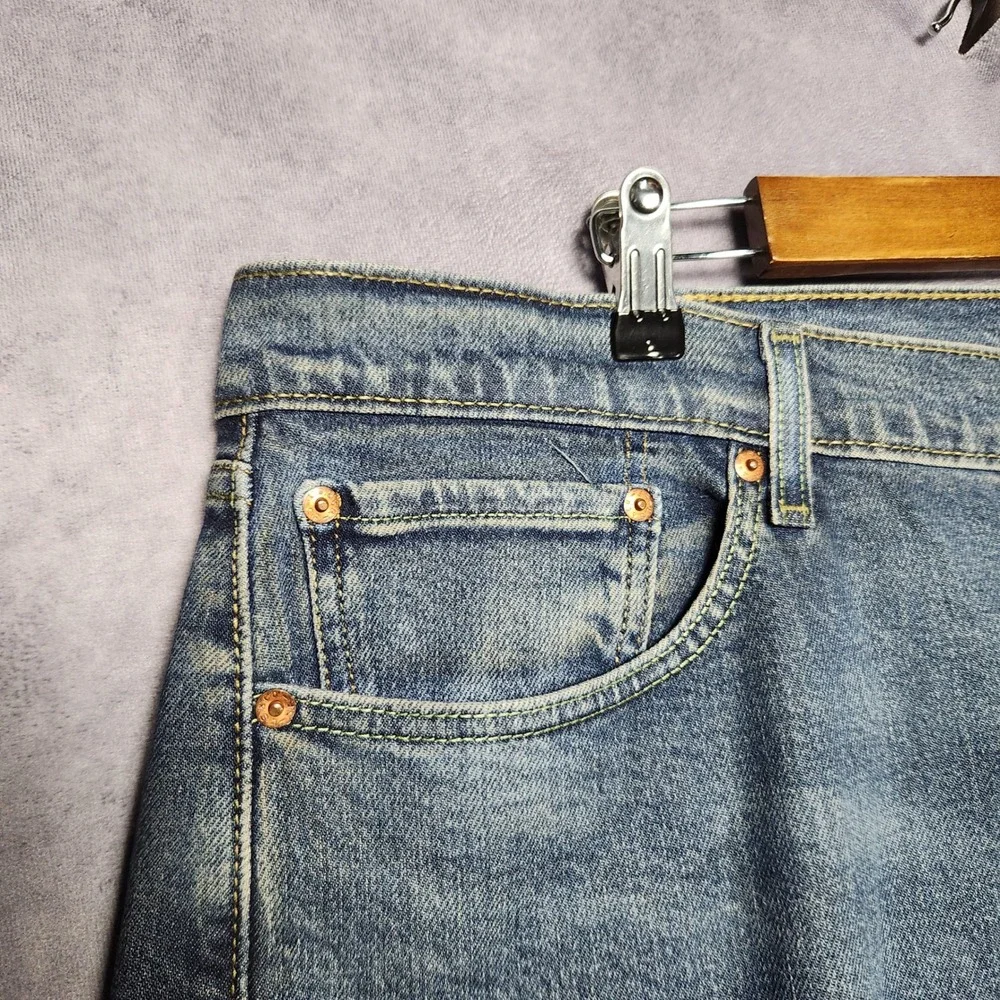 Levis 505 Regular Fit Jeans Mens 40x30 Blue‎ Straight Leg Iron Creased